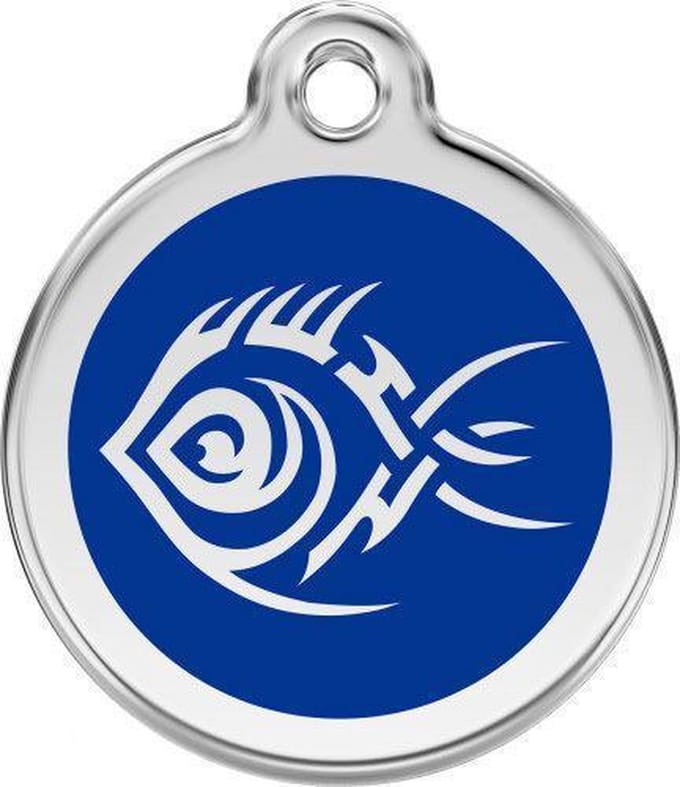 Red Dingo Hondenpenning 20 mm tribal vis blauw