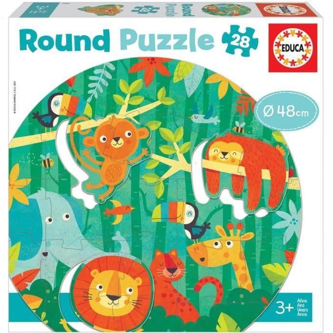 EDUCA - Puzzel - Ronde puzzel de jungle 28 stuks
