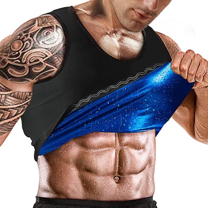 Sauna Vest voor Mannen Zweet Gym Tanktop Taille Trainer voor Workout Training