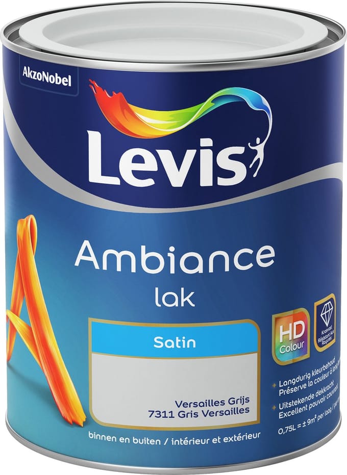 Levis - Ambiance Lak Satin - Versailles Grijs - 0,75 L