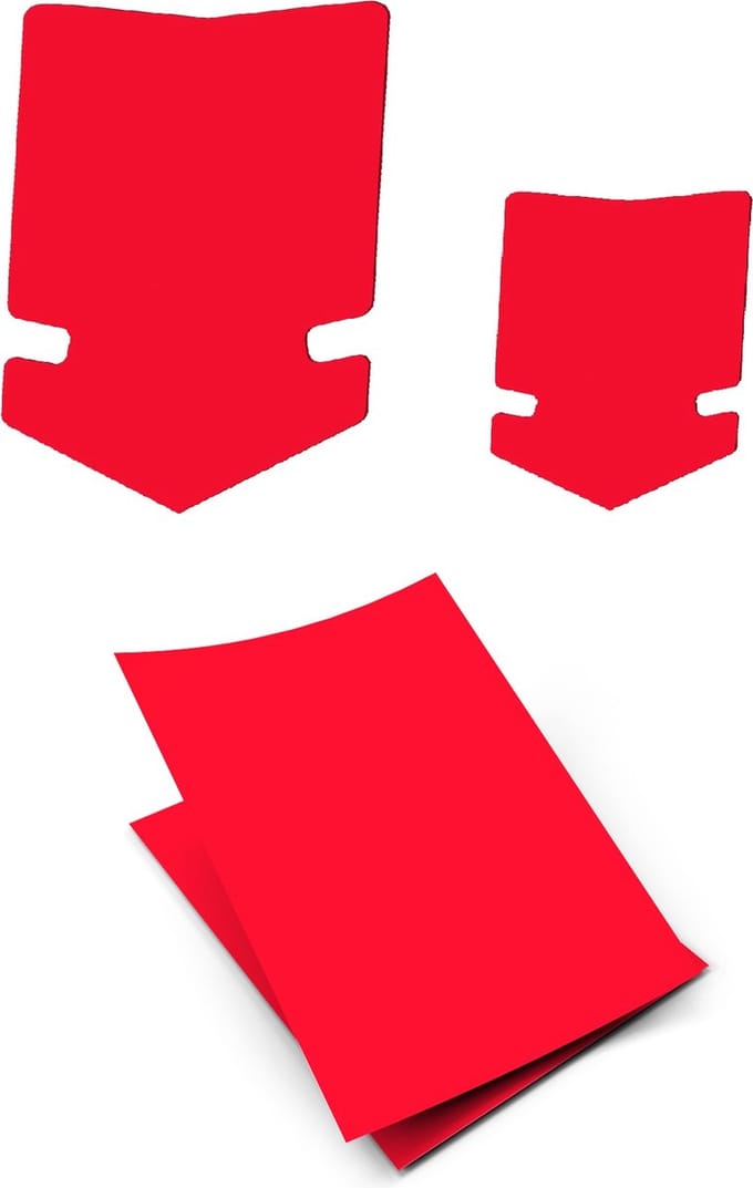 Reclame Kaarten Set- Rood - Prijskaart - 100 Stuks - Fluo Rood- Karton - Papier