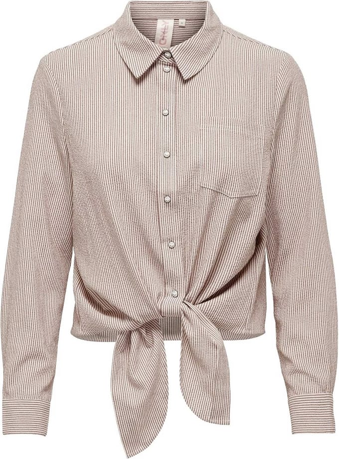 ONLY - ONLLECEY LS KNOT SHIRT NOOS WVN - Dames - Blouses