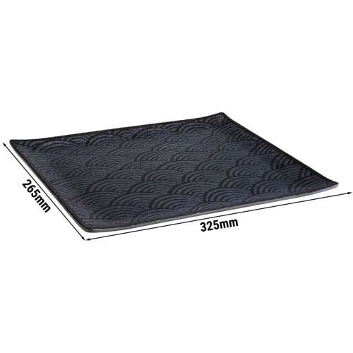 GGM Gastro (6 Stück) GN-Tablett 1/2 - DARK WAVE - Melamin - Höhe: 20mm - Schwarz