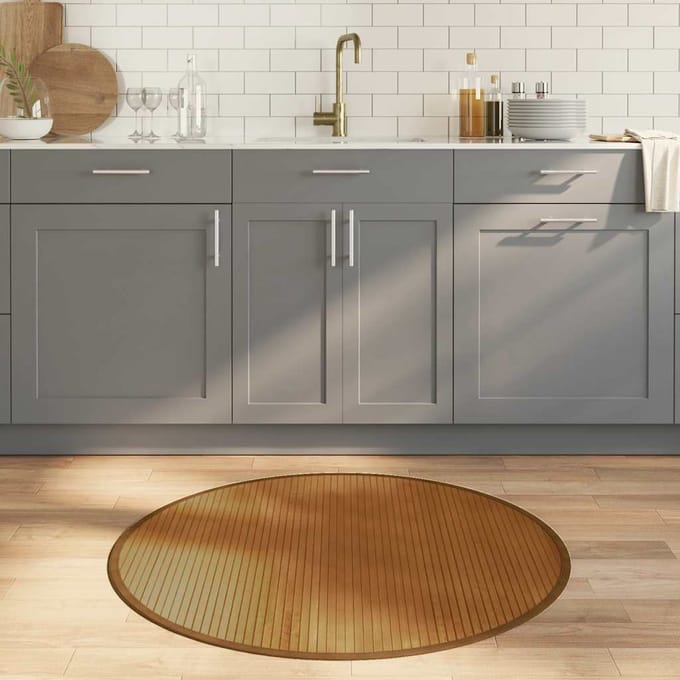 vidaXL - Vloerkleed - rond - 100 - cm - bamboe - bruin