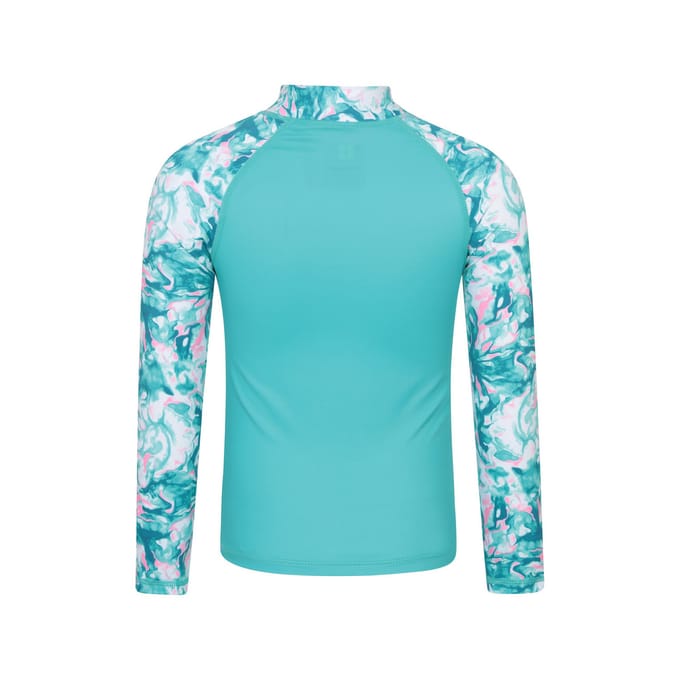 Mountain Warehouse Marble Effect Rash Guard met lange mouwen voor kinderen/Kinderen (Turquoise)