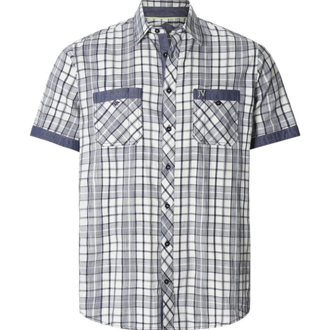 Jan Vanderstorm herren Overhemd Met Korte Mouwen - 45/46 - wit - Plus Size