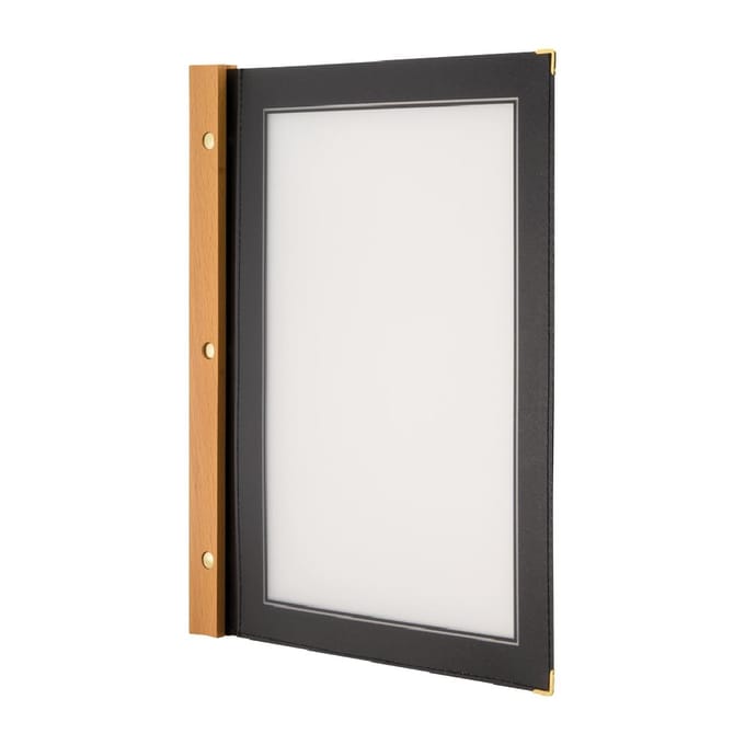 Securit® Menukaart | Menukaart map A4 Hout - zwart