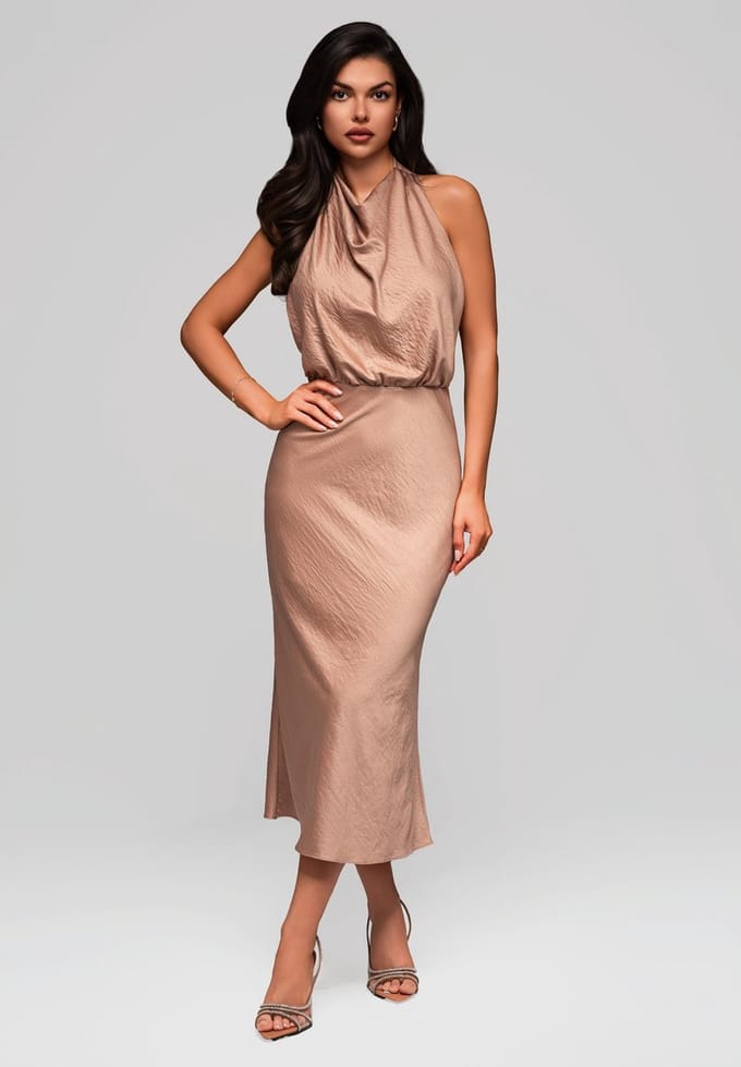 LARICA Jurk - Rits - Jurk Bruin M