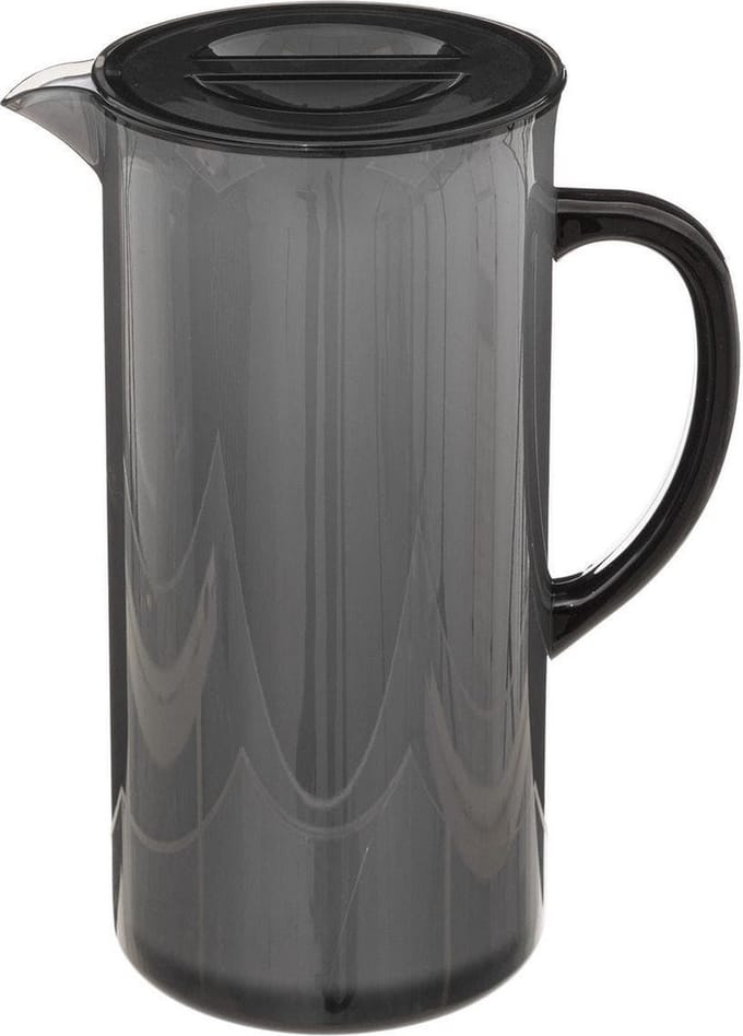 5Five Sapkan/schenkkan karaf - zwart - met deksel - 1950 ml - kunststof - Limonade/water