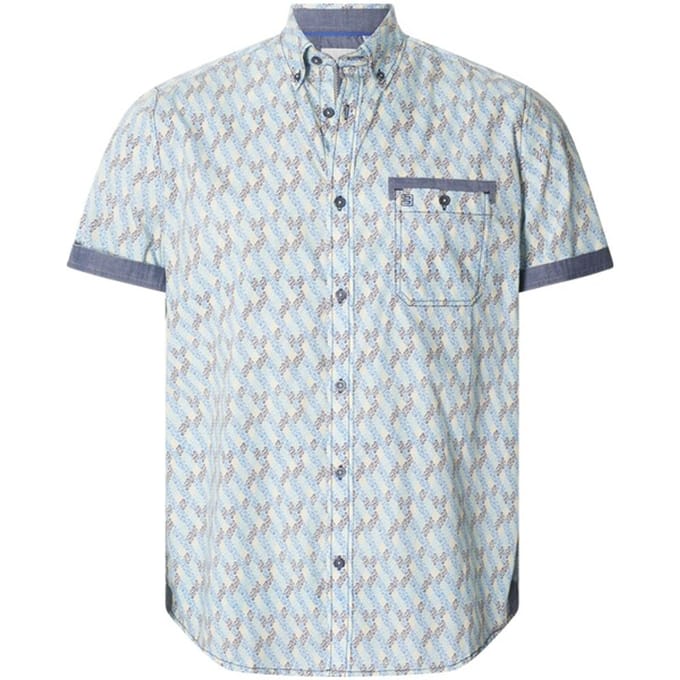 Babista herren Overhemd Met Korte Mouwen - 45/46 - blauw - Plus Size