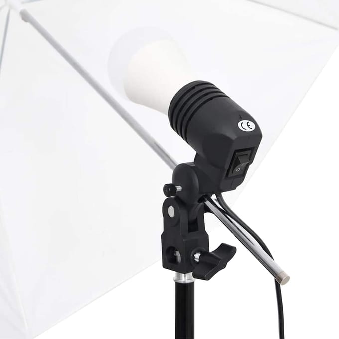 vidaXL - Fotostudioset - met - verlichtingsset - en - achtergrond