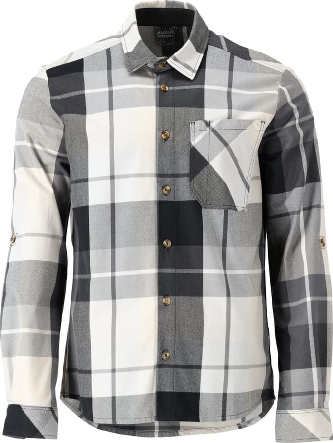 Mascot Customized Flanellen overhemd 22904-446 - steengrijs geruit - 2XL