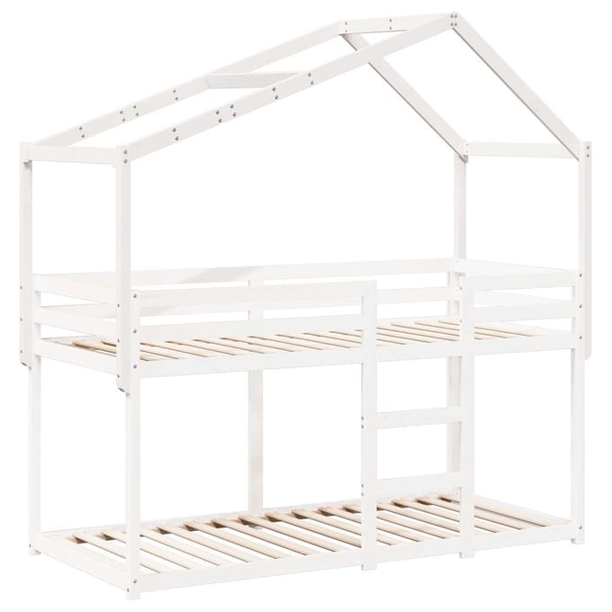 vidaXL - Kinderbedhuisje - 213x95,5x144,5 - cm - massief - grenenhout - wit