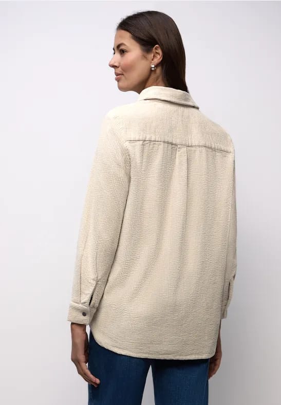 Lange corduroy overhemdblouse
