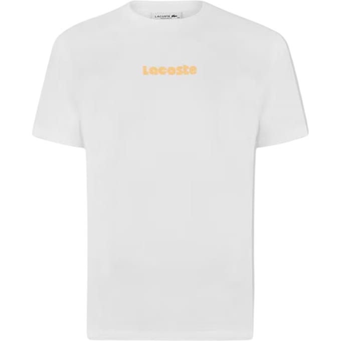 Lacoste Heren T-shirt met korte mouwen en oversized katoenmix (Wit)