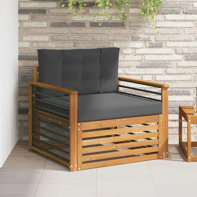 vidaXL - Buitensofa - Massief - Acacia - Hout - en - Polyester