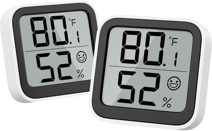Hygrometer en Thermometer - Mini Luchtvochtigheidsmeter met Comfortweergave, Binnengebruik, Schakelaar °C/°F