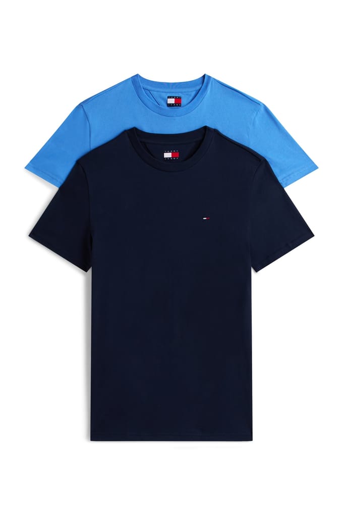Tommy Hilfiger Xslim 2-pack Jersey Dark Night Navy/blue Twilight Größe: S | Basic T-Shirts Outlet | Herren | Schwarz