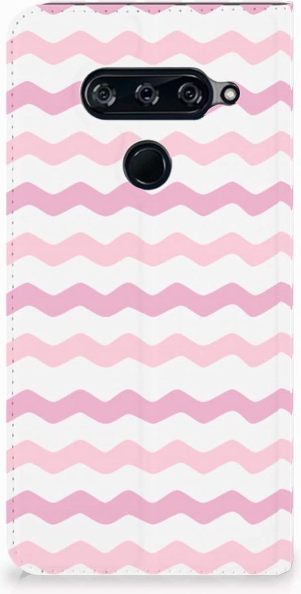 LG V40 Thinq Hoesje met Magneet Waves Roze