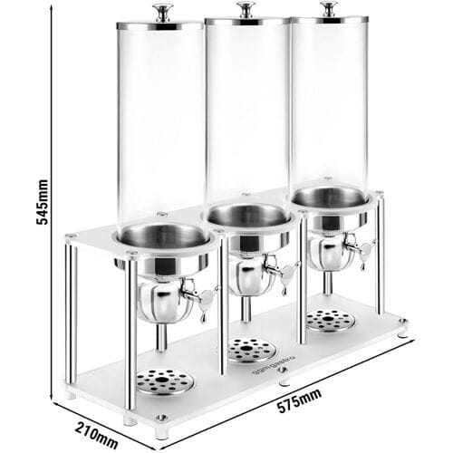 GGM Gastro Cerealienspender - 3 Kunststoffbehälter - 3x 3,7 Liter - Silber