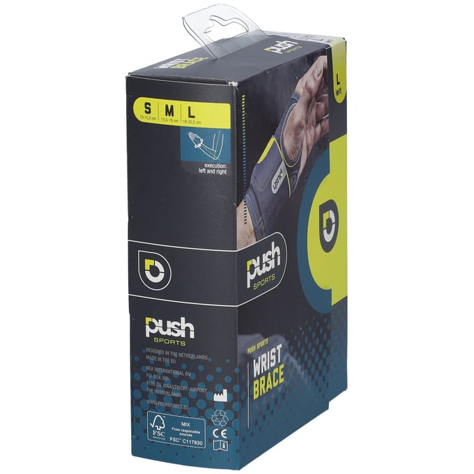 Push Sports Polsbrace - L - Links - Grijs