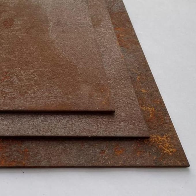 Cortenstaal vlakke plaat - 3mm, 400x200mm