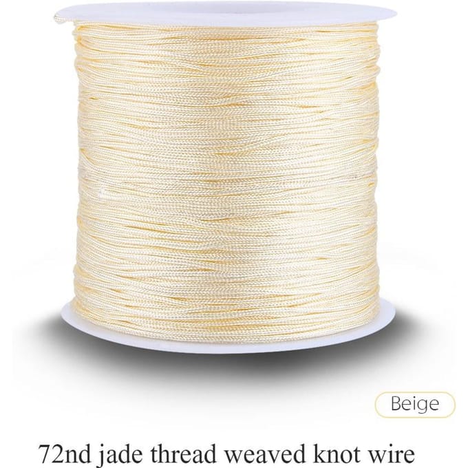 100M x 0.8mm Nylon Chinees Knoopkoord Rattail Macrame Shamballa Draad String Beige white