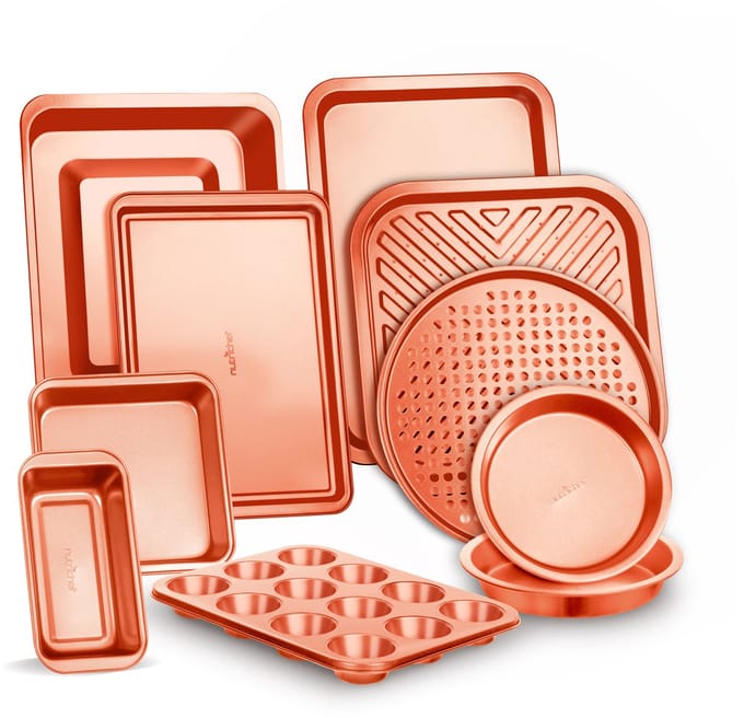 NutriChef - Bakvormen set - 10-delige Bakvormen set - Antiaanbak Koolstofstaal Bakset