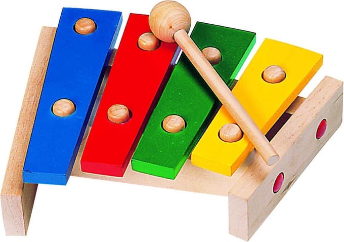XYLOFOON hout L22,5cm, primaire kleuren, 3+