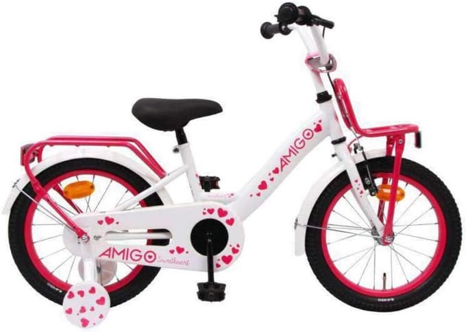 Kinderfiets - Meisjesfiets - Veilig Leren - Lichtgewicht Frame - 16 Inch - Wit