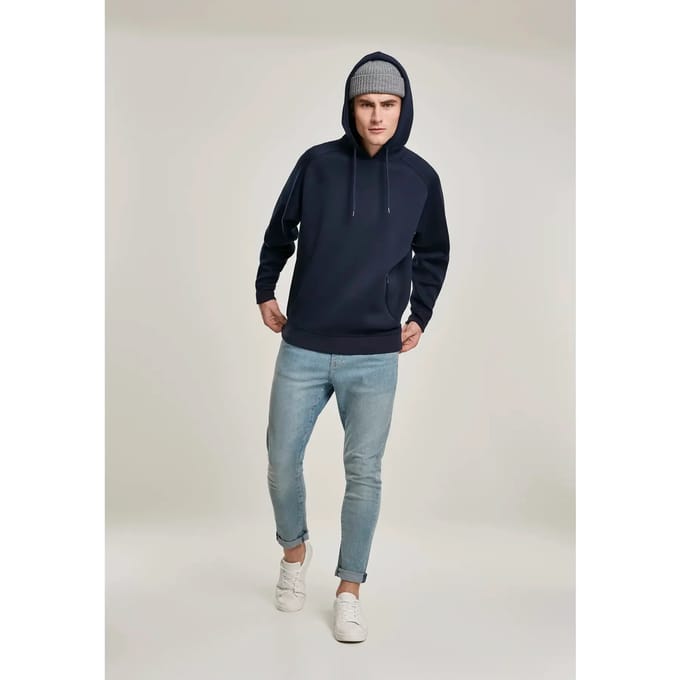 Urban Classics Hoodie/trui -M- Raglan Zip Pocket Blauw