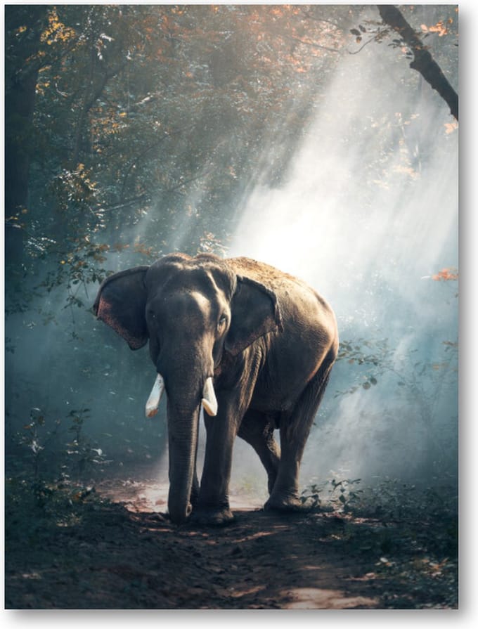 Olifant - 30x40 Forex Staand - Besteposter - Dieren