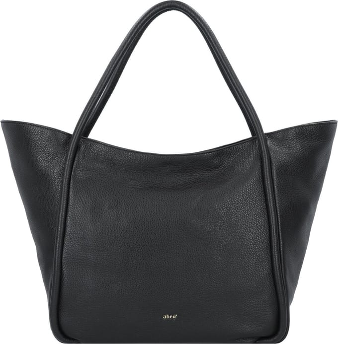abro Leren Schoudertas Leather Dalia Shopper Willow Black / Gold Zwart