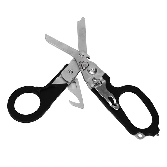 Ciseaux d'intervention d'urgence Ciseaux multifonctionnels pliables Ciseaux portables en acier inoxydable pour gray