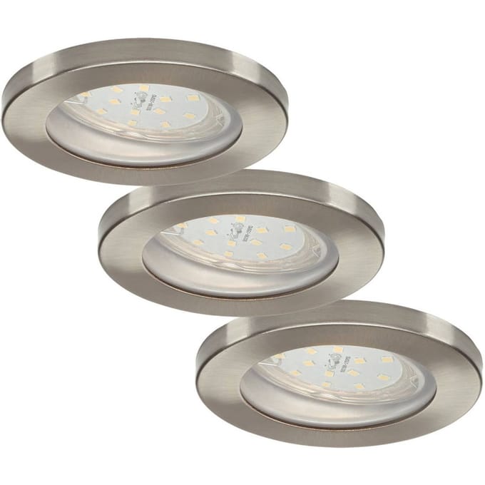 ELC Delfan LED inbouwlampen voor de badkamer, 3 stuks, zilver