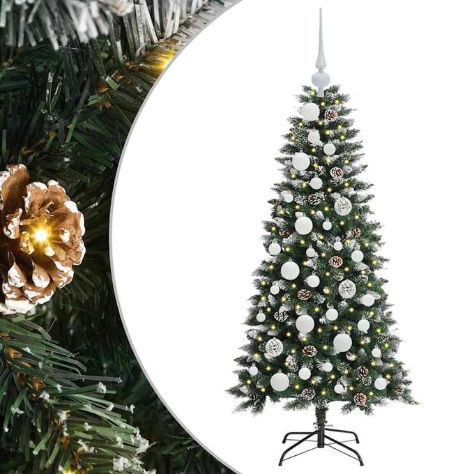vidaXL - Kunstkerstboom - Groen - 120 - cm - PVC - en - Plastic - en - Staal