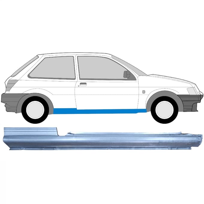 Volledige dorpel voor Ford Fiesta 1989-1995 / Rechts