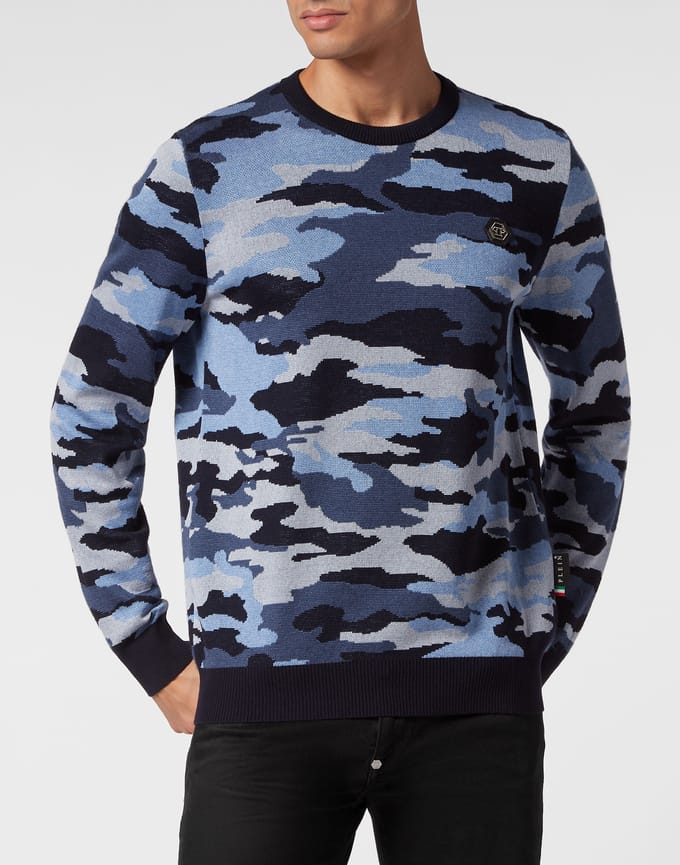 Pullover Ronde Hals Camouflage