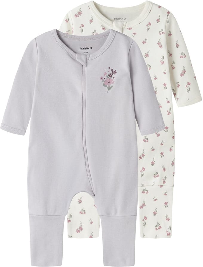 NAME IT - NBFNIGHTSUIT 2P ZIP FF FLOWER NOOS - Baby - Pyjamas