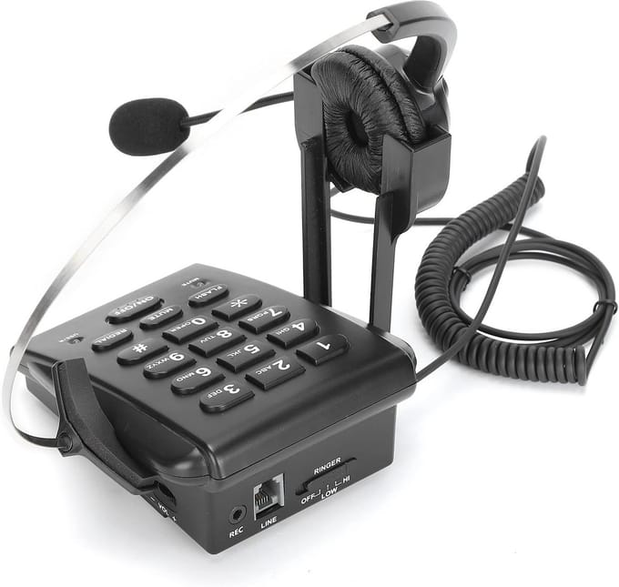 Solidchoice - Vaste Telefoon met Headset voor Callcenter met Omnidirectionele Microfoon