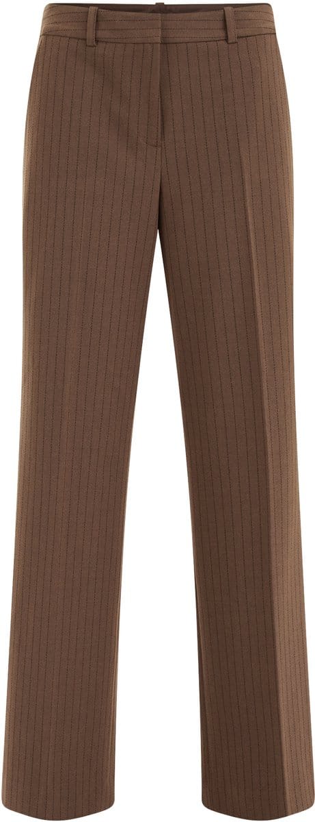 WE Fashion Dames slim fit pantalon met streep