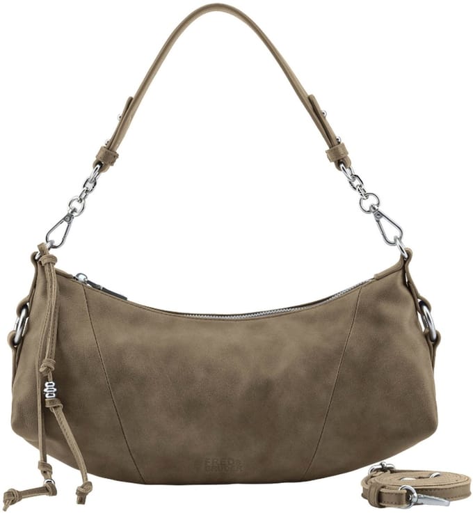 FREDsBRUDER Leren schoudertas Stay With Me Midi Shoulder Bag Greyish Khaki kaki