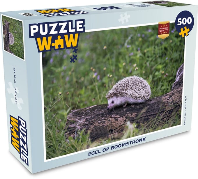 Puzzel Egel op boomstronk - Legpuzzel - Puzzel 500 stukjes