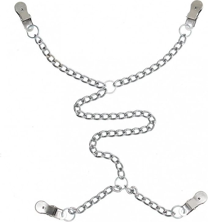 Bondage Play metalen tepelklem + schaamlipklem