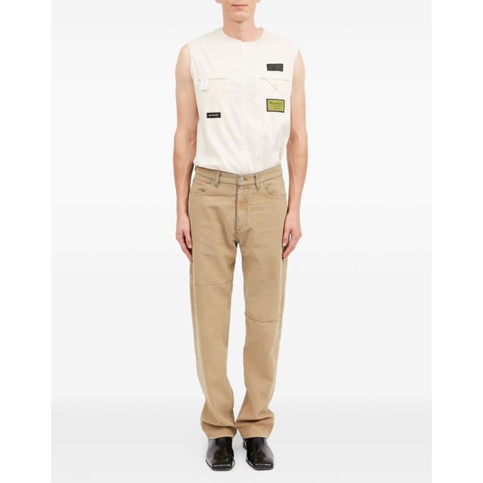 mm6 maison margiene jeans beige man vijf zakken