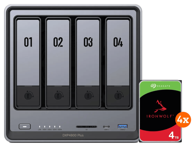 UGREEN NASync DXP4800 Plus + Seagate Ironwolf 4TB 4-Pack