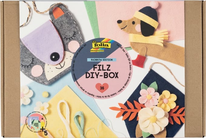 folia Filz DIY-Box Rainbow Edition, 36-delig