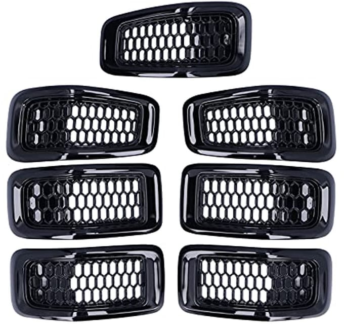 Auto Grille Inserts, 7 Stuks Grille Beschermtrim Accessoires voor Cherokee 2014-2018
