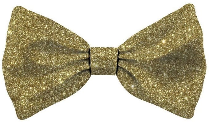 Kerststrik Hond Glitter - Dierenkleding - Goud - M