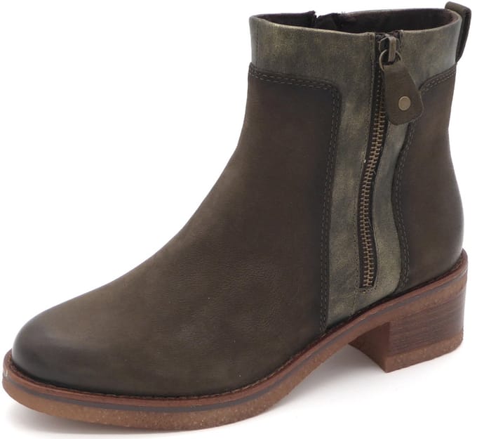 Marco Tozzi Dames Enkellaars -25064-726 Kakigroen - Maat 38